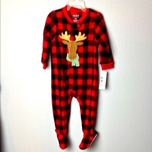 Carter's Red and Black Buffalo Plaid Footies